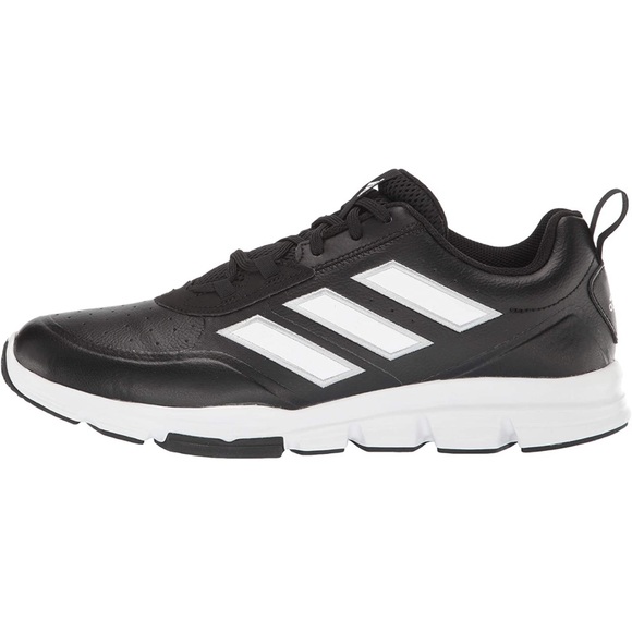 Adidas Men’s Baseball Shoes Black White 10.5 - Picture 7 of 8